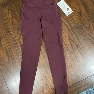 Lululemon To the Beat Tight 24” - size 2 in Garnet - NWT